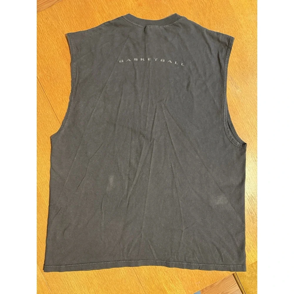 Vintage Adidas Basketball Muscle Tank XL Black‎ Made USA Sleeveless Tee 00s
